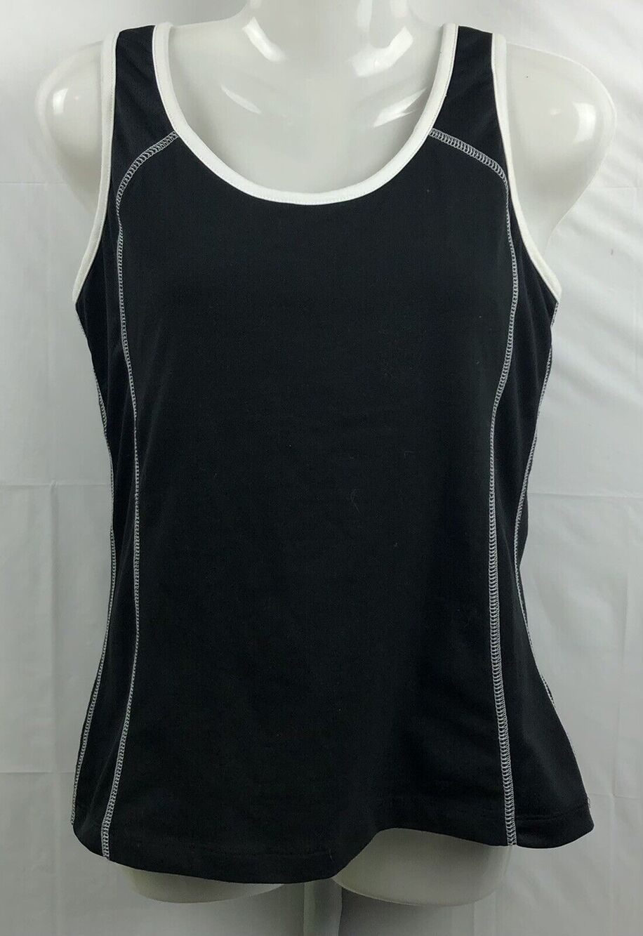 Athletic Works Tank Women Medium Black Cotton Crossback Tank Built In Bra